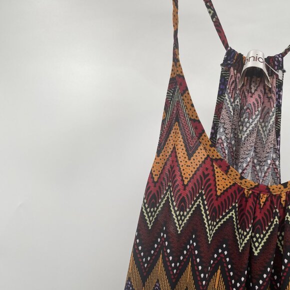 Veronica M Women Chevron Print Maxi Dress Sleeveless Racerback Multicolor Small - Picture 5 of 9